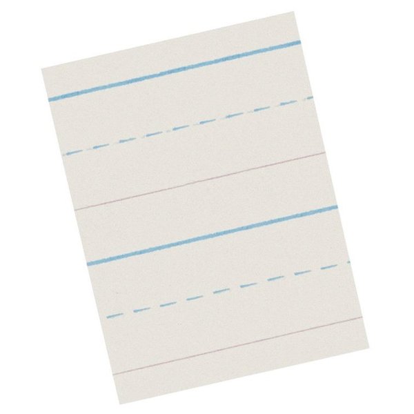 School Smart Red & Blue Newsprint Paper, 5/8 Inch Ruled, 11 x 8-1/2 Inches, 500 Sheets PK P2692